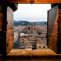 Palazzo Re Enzo e la Basilica di San Petronio visti dal campanile della Cattedrale di San Pietro - Roberto Carisi - Bologna (BO)