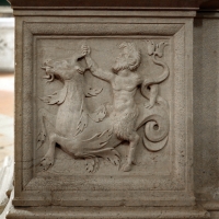 Giacomo bianchi, arco in pietra d'istria, 1536, 05 satiro su bue marino - Sailko - ForlÃ¬ (FC)