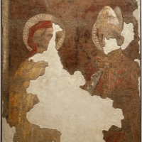 Scuola romagnola, san donnino e un santo vescovo, 1390 ca., da s. mercuriale - Sailko - ForlÃ¬ (FC)