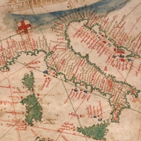 Anonimo portoghese, carta navale per le isole nuovamente trovate in la parte dell'india (de cantino), 1501-02 (bibl. estense) 07 italia - Sailko - Ferrara (FE)