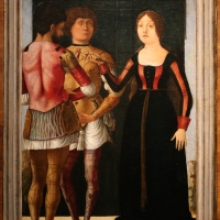 Ercole de' roberti e giovan francesco maineri, lucrezia, bruto e collatino, 1486-93 ca. (galleria estense) 01 - Sailko - Ferrara (FE)