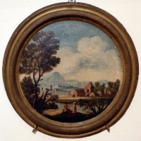 Giuseppe zola (scuola), paesaggio con due donne, 1700-40 ca - Sailko - Ferrara (FE)
