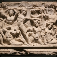 Lastra di sarcofago con amazonomachia, 220-230 dc ca. (bs, santa giulia) - Sailko - Ferrara (FE)