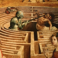 Maestro dei cassoni campana, teseo e il minotauro, 1510-15 ca. (avignone, petit palais) 11 labirinto e centauro - Sailko - Ferrara (FE)