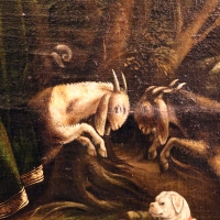 Maestro dei dodici apostoli, giacobbe e rachele al pozzo, ferrara 1500-50 ca. 08 lotta di capre - Sailko - Ferrara (FE)