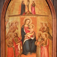 Giuliano di simone ricci, madonna col bambino in trono e quattro angeli, santi e crocifissione, 1380-1400 ca. 01 - Sailko - Parma (PR)