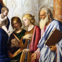 Cima da conegliano, sacra conversazione del duomo di prma, 1507 ca. 04 cterina d'a., apollonia e forse g. evangelista - Sailko - Parma (PR)