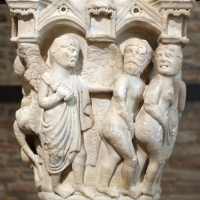 Benedetto antelami, capitello con storie della genesi 02, dal duomo di parma, 1178, cacciata dal paradiso trrestre - Sailko - Parma (PR)