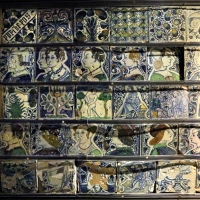 Bottega pesarese, pavimento maiolicato dal monastero di san paolo a parma, 1470-82 ca., 01 - Sailko - Parma (PR)