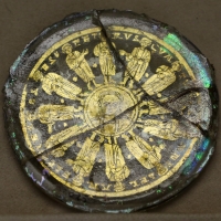 Fondo di coppa dorato con cristo e i dodici apostoli, IV-V secolo dc - Sailko - Parma (PR)